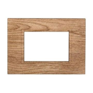 Compatible plate Bticino Livinglight 3 modules square plastic light wood color