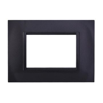 Placca compatibile Bticino Livinglight 3 moduli plastica quadrata colore acciaio scuro