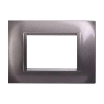 Compatible plate Bticino Livinglight 3 modules square plastic titanium color
