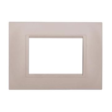 Placca compatibile Bticino Livinglight 3 moduli plastica quadrata colore sabbia