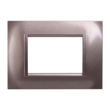 Placca compatibile Bticino Livinglight 3 moduli plastica quadrata colore acciaio bronzo