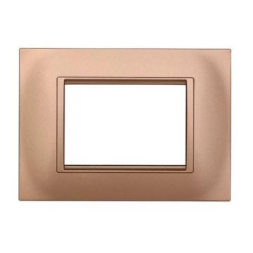 Placca compatibile Bticino Livinglight 3 moduli plastica quadrata colore oro
