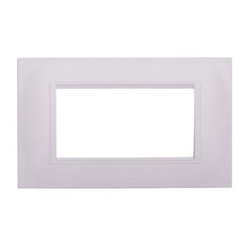 Placca compatibile Bticino Livinglight 4 moduli plastica quadrata colore bianco