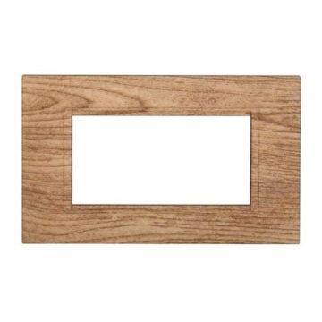 Compatible plate Bticino Livinglight 4 modules square plastic light wood color