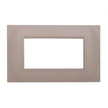Placca compatibile Bticino Livinglight 4 moduli plastica quadrata colore sabbia