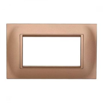 Placca compatibile Bticino Livinglight 4 moduli plastica quadrata colore oro