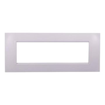Plaque compatibles Bticino Livinglight 7 modules plastique carré couleur blanc