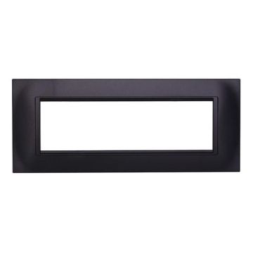Compatible plate Bticino Livinglight 7 modules square plastic black color