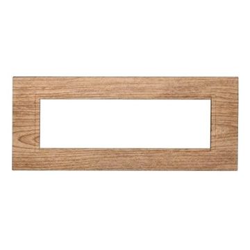 Kompatible Abdeckrahmen Bticino Livinglight 7 module quadratischer Kunststoff helles Holz Farbe