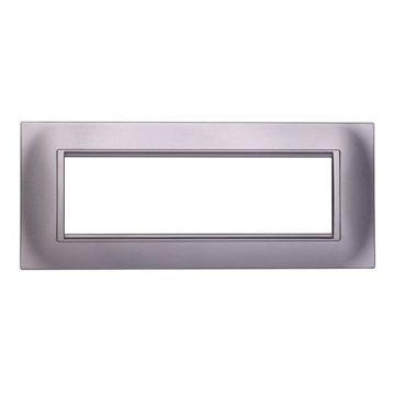 Kompatible Abdeckrahmen Bticino Livinglight 7 module quadratischer Kunststoff Silber Farbe