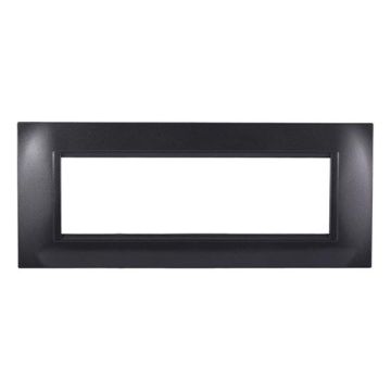 Placca compatibile Bticino Livinglight 7 moduli plastica quadrata colore acciaio scuro