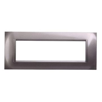 Placca compatibile Bticino Livinglight 7 moduli plastica quadrata colore titanio