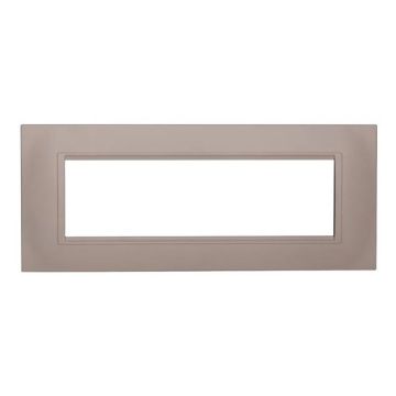 Placca compatibile Bticino Livinglight 7 moduli plastica quadrata colore sabbia