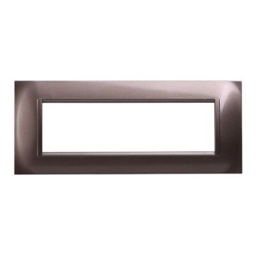 Compatible plate Bticino Livinglight 7 modules square plastic bronze steel color