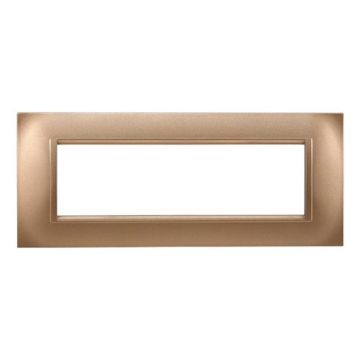 Placca compatibile Bticino Livinglight 7 moduli plastica quadrata colore oro