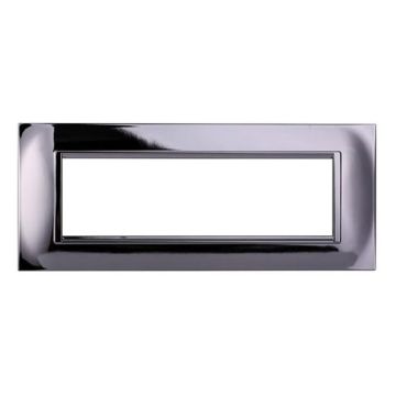 Compatible plate Bticino Livinglight 7 modules square plastic polished chrome color