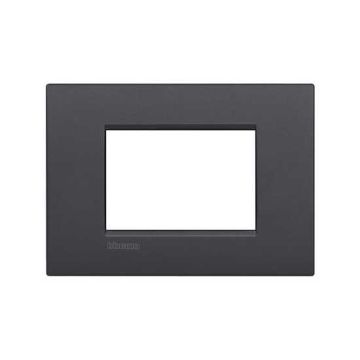 Living Light AIR Bticino Plate 3 Modules anthracite - métal LNC4803AR