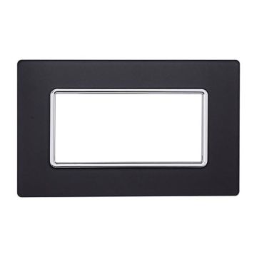 Compatible plate Bticino Matix 4 modules glass dark bronze color