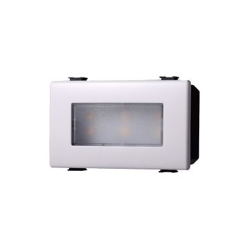 Lampada LED segnapasso 2.4W 220V luce bianco caldo 3000K da incasso compatibile Bticino Matix colore bianco Ettroit MT0323
