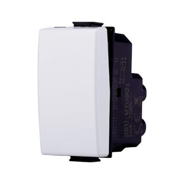 Interrupteur 1P 16A compatible Bticino Matix couleur blanc