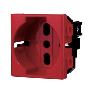 Schuko socket compatible Bticino Matix german standard 2P+T 10/16A red color