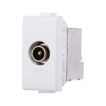 Tv & Sat star coaxial socket compatible Bticino Matix male connector white color
