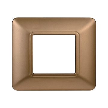 Placca compatibile Bticino Matix 2 moduli plastica colore oro