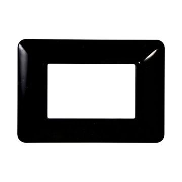 Placca compatibile Bticino Matix 3 moduli plastica colore nero