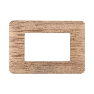 Placca compatibile Bticino Matix 3 moduli plastica colore legno chiaro