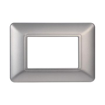 Placca compatibile Bticino Matix 3 moduli plastica colore argento