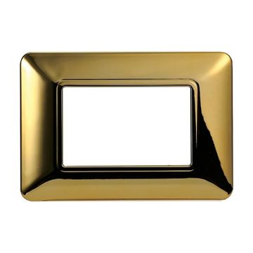 Compatible plate Bticino Matix 3 modules plastic glossy gold color