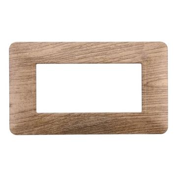 Placca compatibile Bticino Matix 4 moduli plastica colore legno chiaro