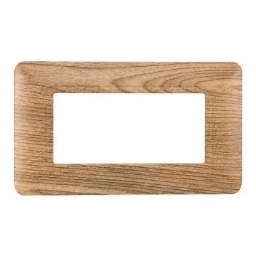 Placca compatibile Bticino Matix 4 moduli plastica colore legno scuro