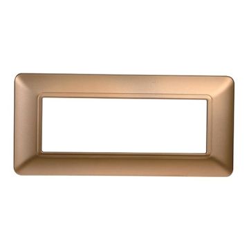 Placca compatibile Bticino Matix 6 moduli plastica colore oro