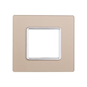 Placca compatibile Bticino Matix 2 moduli vetro colore oro