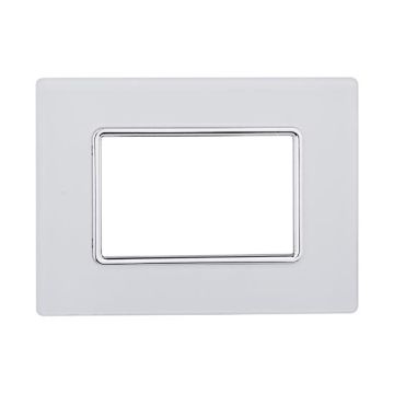 Placca compatibile Bticino Matix 3 moduli vetro colore bianco