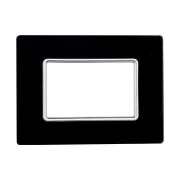 Placca compatibile Bticino Matix 3 moduli vetro colore nero