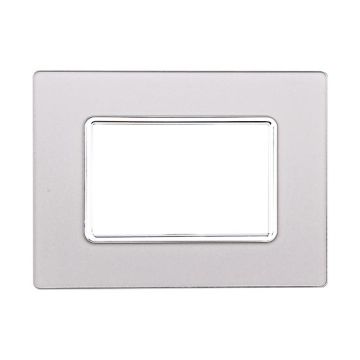 Placca compatibile Bticino Matix 3 moduli vetro colore argento