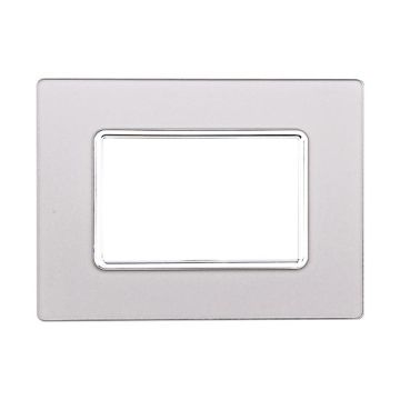 Kompatible Abdeckrahmen Bticino Matix 3 module Glas Silber Farbe