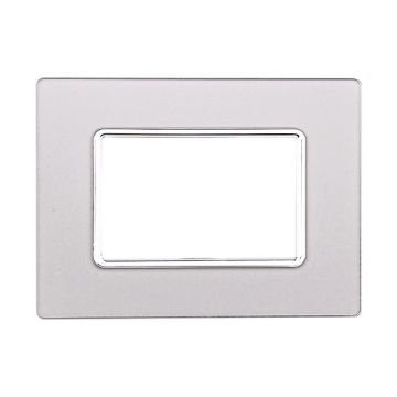 Plaque compatibles Bticino Matix 3 modules verre couleur argent