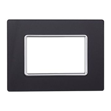 Compatible plate Bticino Matix 3 modules glass dark steel graphite color