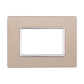 Placca compatibile Bticino Matix 3 moduli vetro colore oro