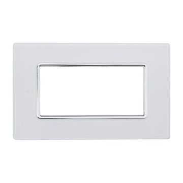 Placca compatibile Bticino Matix 4 moduli vetro colore bianco