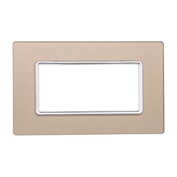 Placca compatibile Bticino Matix 4 moduli vetro colore oro