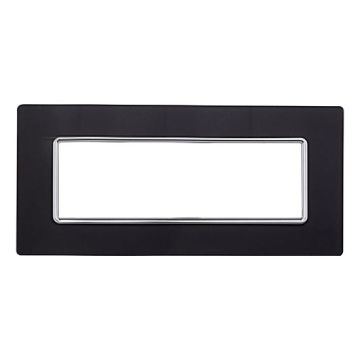 Compatible plate Bticino Matix 6 modules glass black color