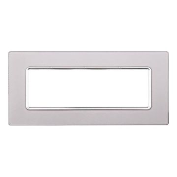 Placca compatibile Bticino Matix 6 moduli vetro colore argento