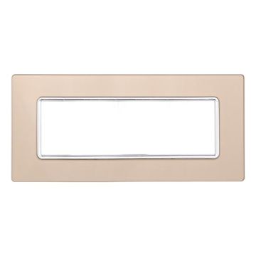 Placca compatibile Bticino Matix 6 moduli vetro colore oro