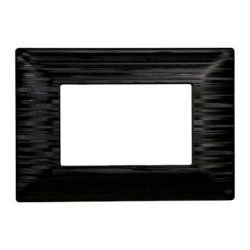 Compatible plate Bticino Matix 3 modules plastic satin black color