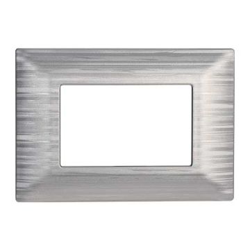 Compatible plate Bticino Matix 3 modules plastic satin silver color