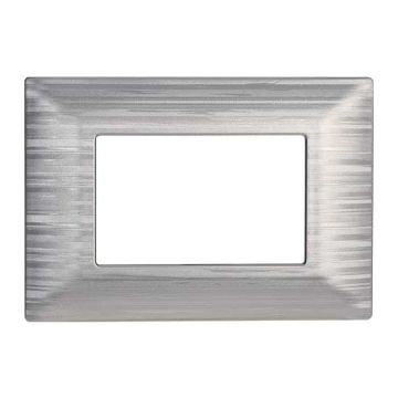 Plaque compatibles Bticino Matix 3 modules plastique couleur argent satiné